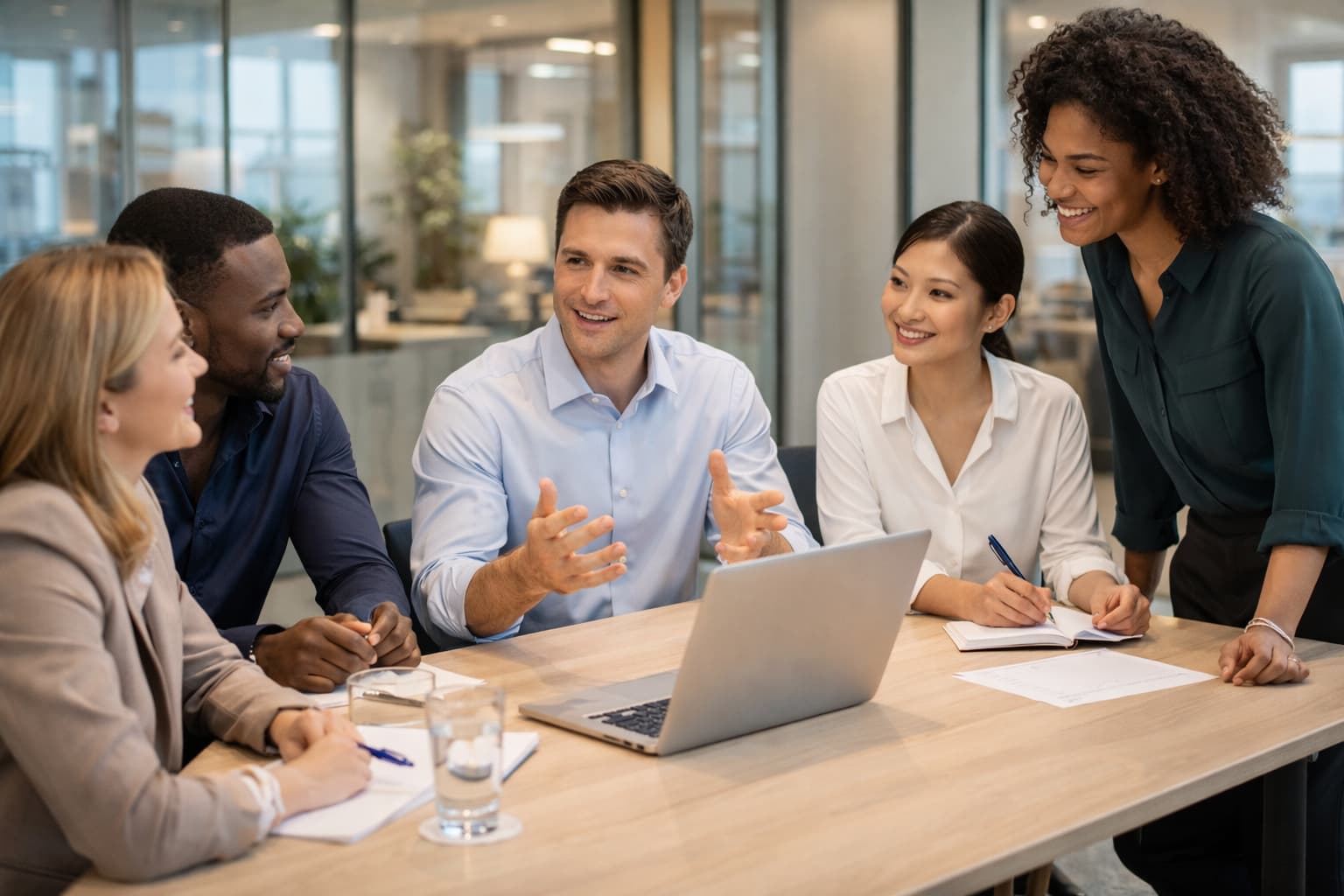 Professional staff in a modern hospitality environment